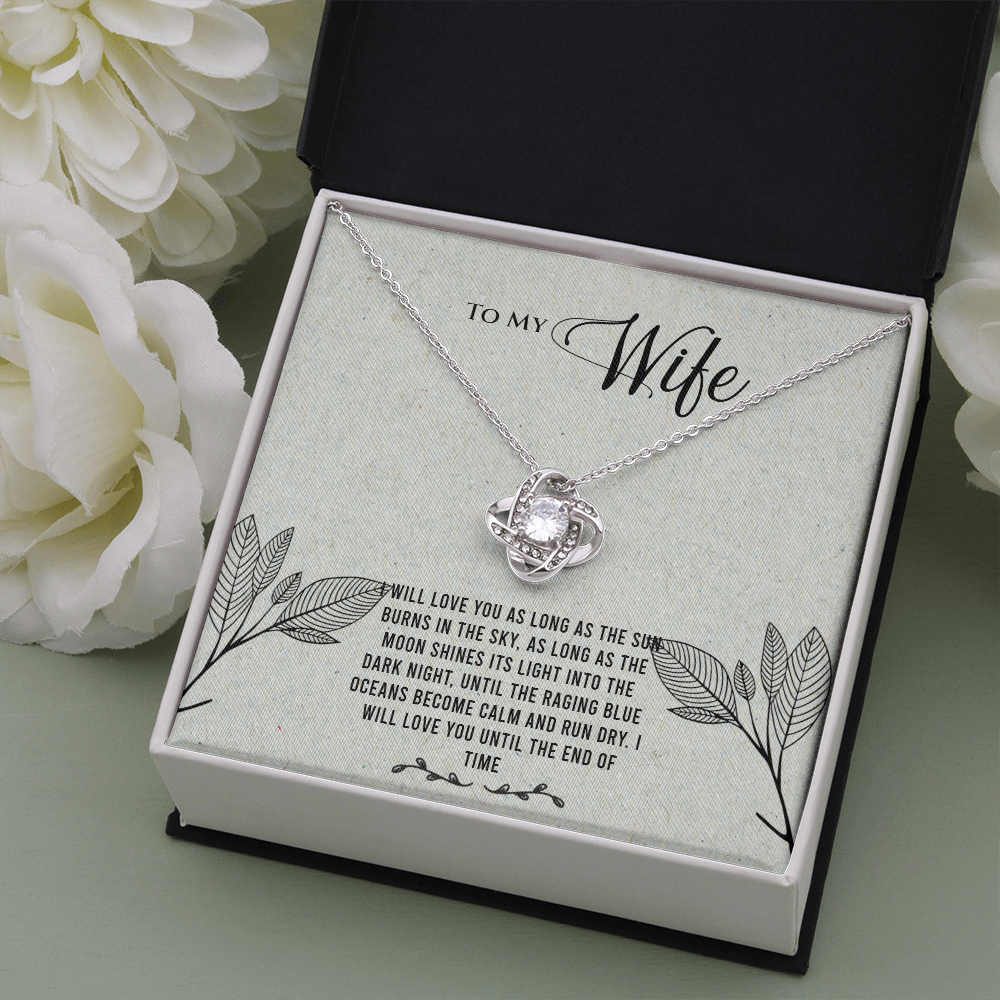 I Love My Wife, Wife Gift Necklace, Wife Birthday Gift Necklace, Wife Anniversary Gift necklace, Love Knot Gift Necklace From Husband