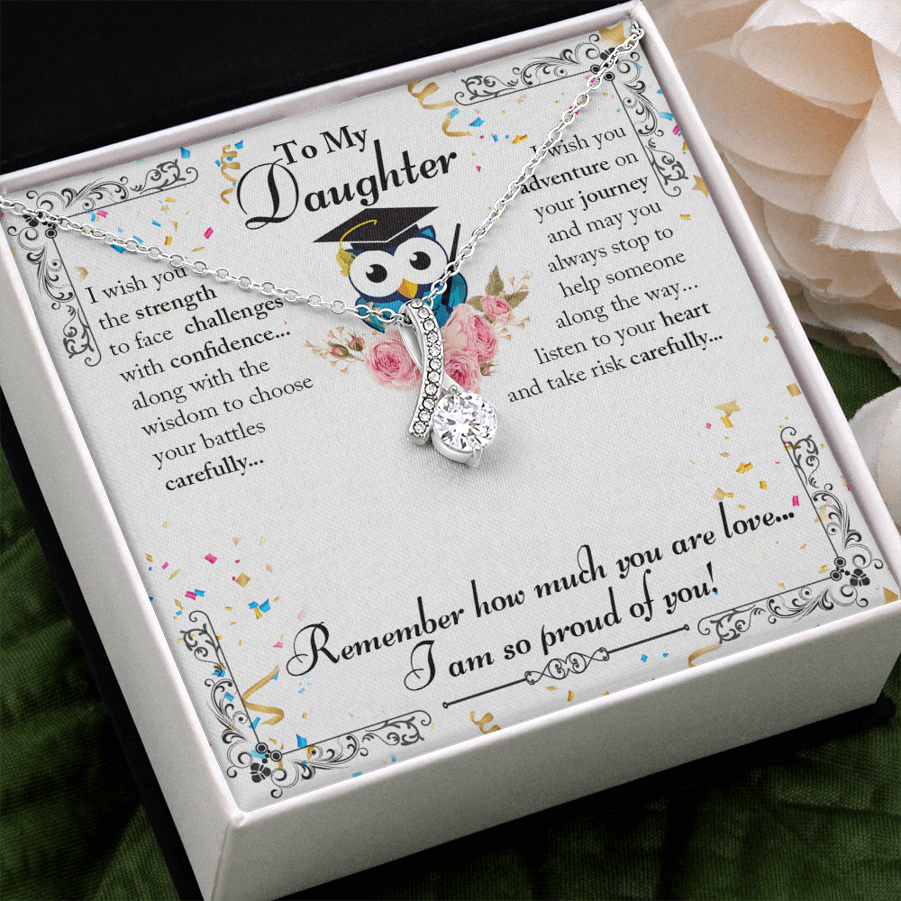 Graduation Gift Necklace For Daughter, Birthday Gift Necklace For Daughter, Daughter Appreciation Gift Necklace, From Mom, Dad