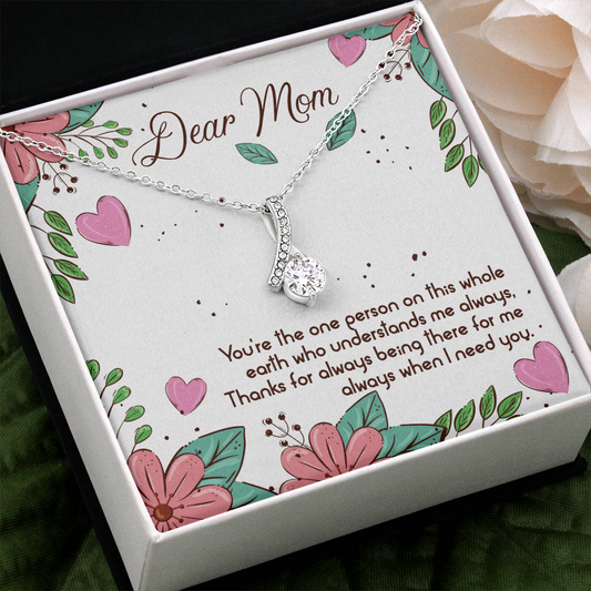 Dear Mom Gift Necklace, Gift Necklace For Mom, Mothers Day Gift Necklace, Mothers Birthday Gift Necklace, Gift From Son, Daughter