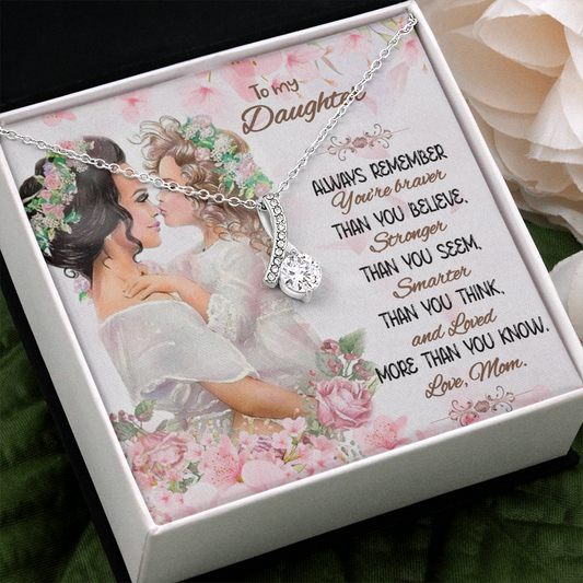 Loving Mom To Daughter Gift Necklace, Daughter Gift Necklace, Birthday Gift Necklace For Daughter, Christmas Gift Necklace From Mom To Daughter