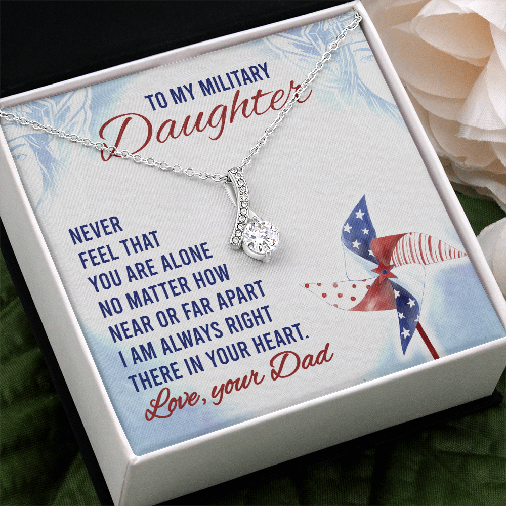 Gift Necklace for Military Daughter, Birthday Gift For Military Gift Necklace, Gift Necklace From Dad, Gift For Military Daughter