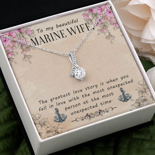 Gift Necklace For Marine Wife, Birthday Gift Necklace For Marine Wife, Anniversary Gift Necklace For Marine Wife From Husband