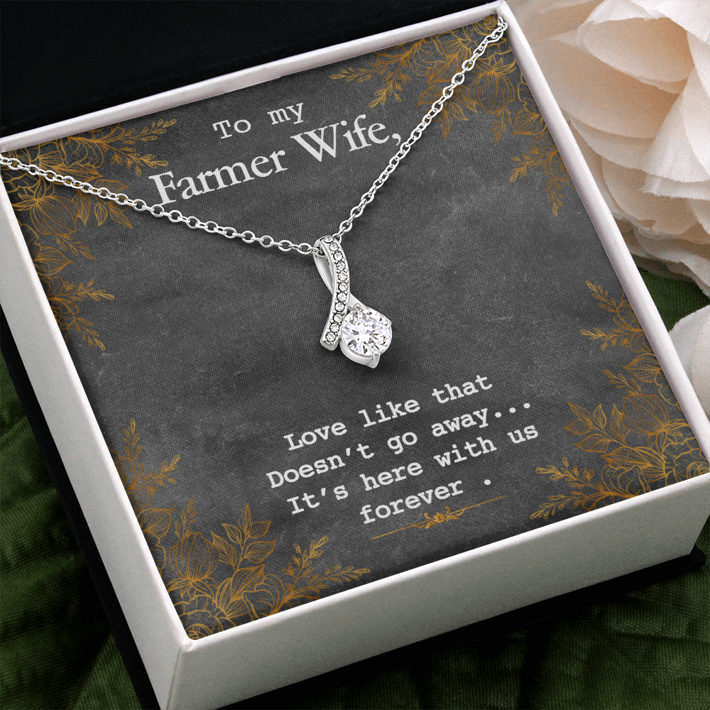 To My Farmer Wife Gift Necklace, Birthday Gift Necklace For Farmer Wife, Anniversary Gift Necklace For Farmer wife
