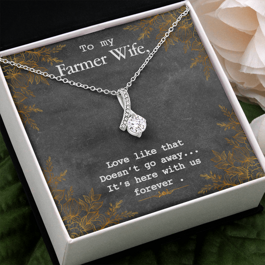 To My Farmer Wife Gift Necklace, Birthday Gift Necklace For Farmer Wife, Anniversary Gift Necklace For Farmer wife