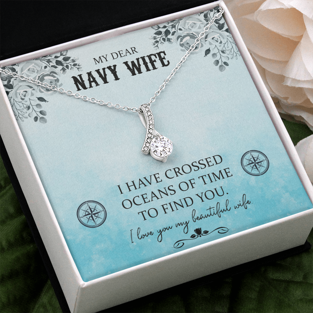 To My Navy Wife Gift Necklace, Necklace Gift For Navy Wie, Birthday gift Necklace For Navy Wife, Anniversary Gift Necklace  For Navy Wife