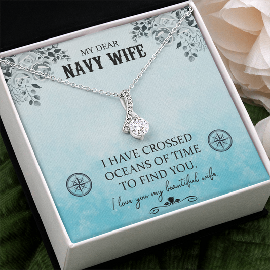 To My Navy Wife Gift Necklace, Necklace Gift For Navy Wie, Birthday gift Necklace For Navy Wife, Anniversary Gift Necklace  For Navy Wife