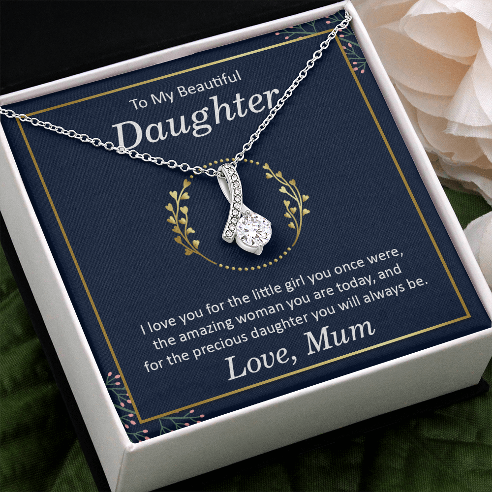 My Beautiful Daughter Gift Necklace, Birthday Gift necklace For Daughter, Gift Necklace For Mother, Mom, Loving Mom Necklace, Appreciation Gift necklace
