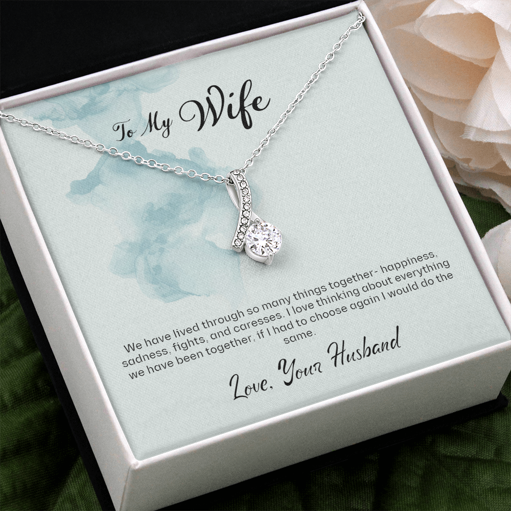 To My Wife Gift Necklace, Wife Birthday Necklace, Wife anniversary Gift Necklace, Alluring Beauty Gift Necklace From Husband