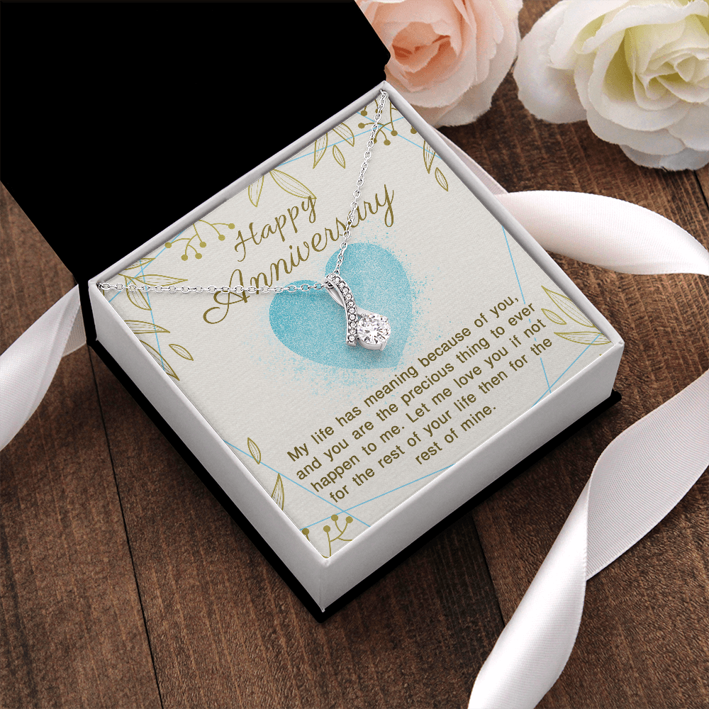 Happy Anniversary Gift Necklace, Life Is Meaning Because Of You, Wedding Anniversary Gift Necklace, Gift From Husband