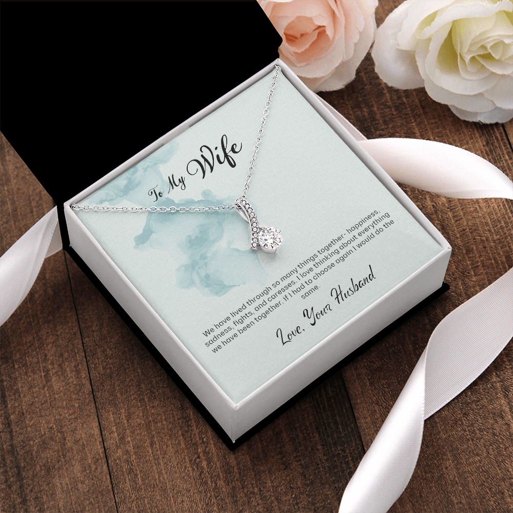 To My Wife Gift Necklace, Wife Birthday Necklace, Wife anniversary Gift Necklace, Alluring Beauty Gift Necklace From Husband