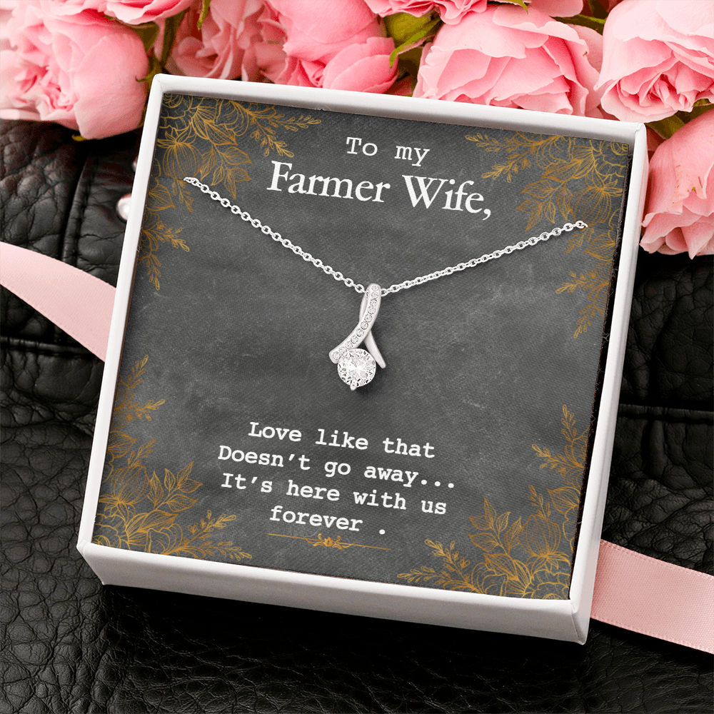 To My Farmer Wife Gift Necklace, Birthday Gift Necklace For Farmer Wife, Anniversary Gift Necklace For Farmer wife