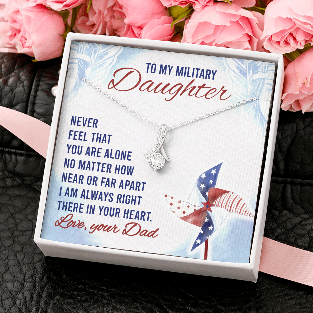 Gift Necklace for Military Daughter, Birthday Gift For Military Gift Necklace, Gift Necklace From Dad, Gift For Military Daughter