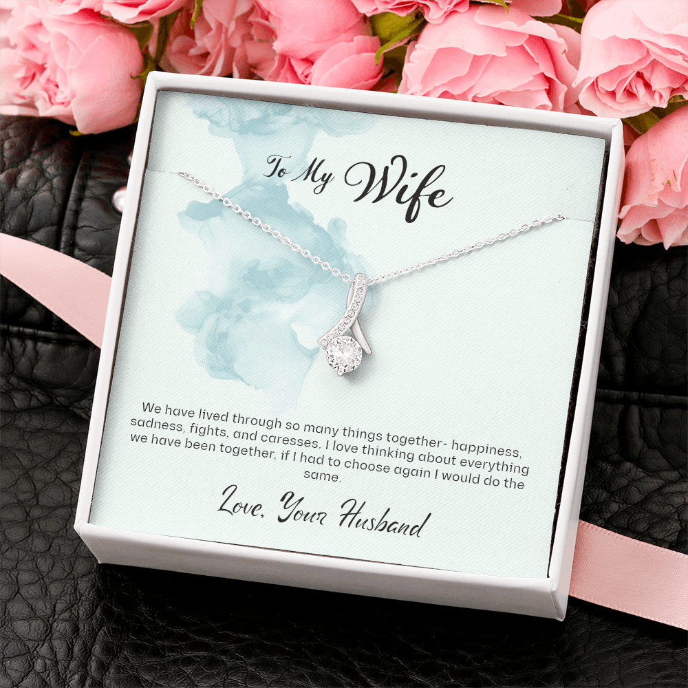 To My Wife Gift Necklace, Wife Birthday Necklace, Wife anniversary Gift Necklace, Alluring Beauty Gift Necklace From Husband