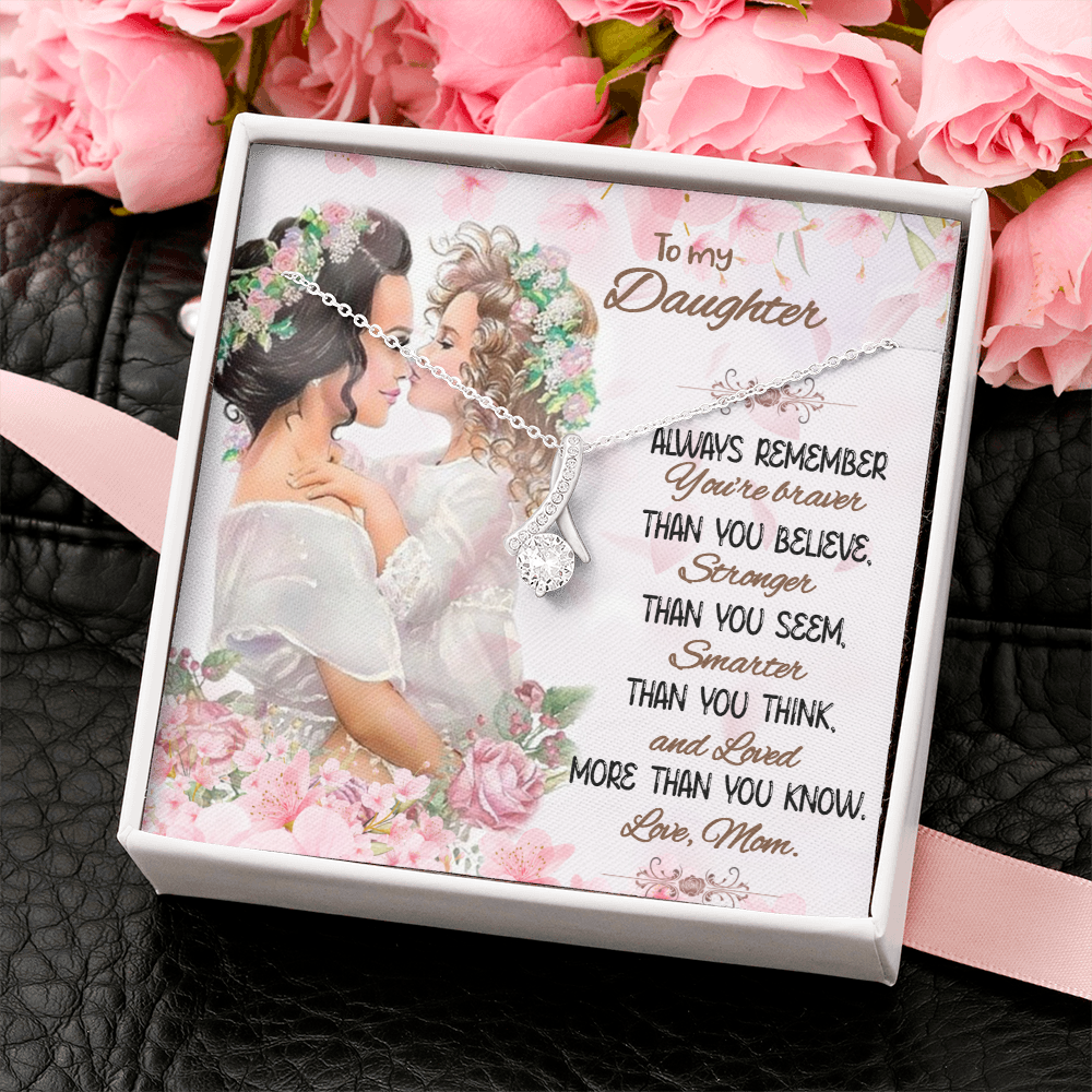 Loving Mom To Daughter Gift Necklace, Daughter Gift Necklace, Birthday Gift Necklace For Daughter, Christmas Gift Necklace From Mom To Daughter