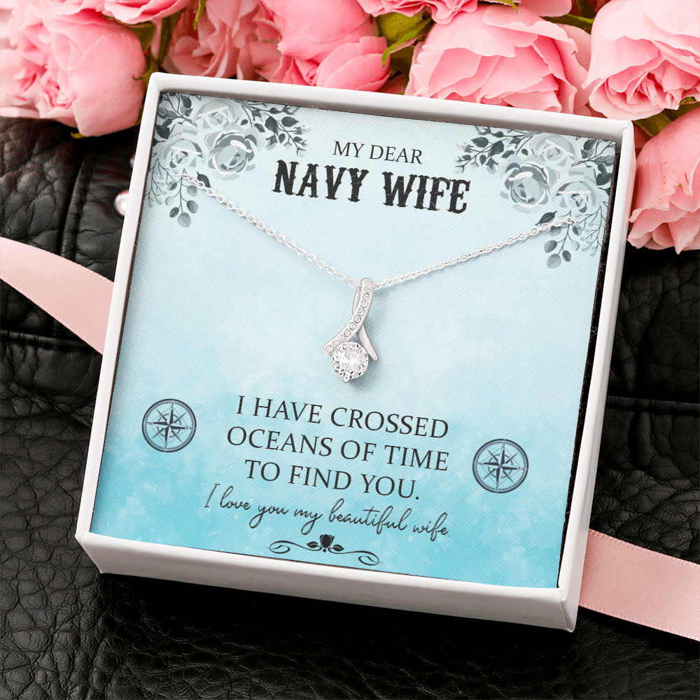 To My Navy Wife Gift Necklace, Necklace Gift For Navy Wie, Birthday gift Necklace For Navy Wife, Anniversary Gift Necklace  For Navy Wife