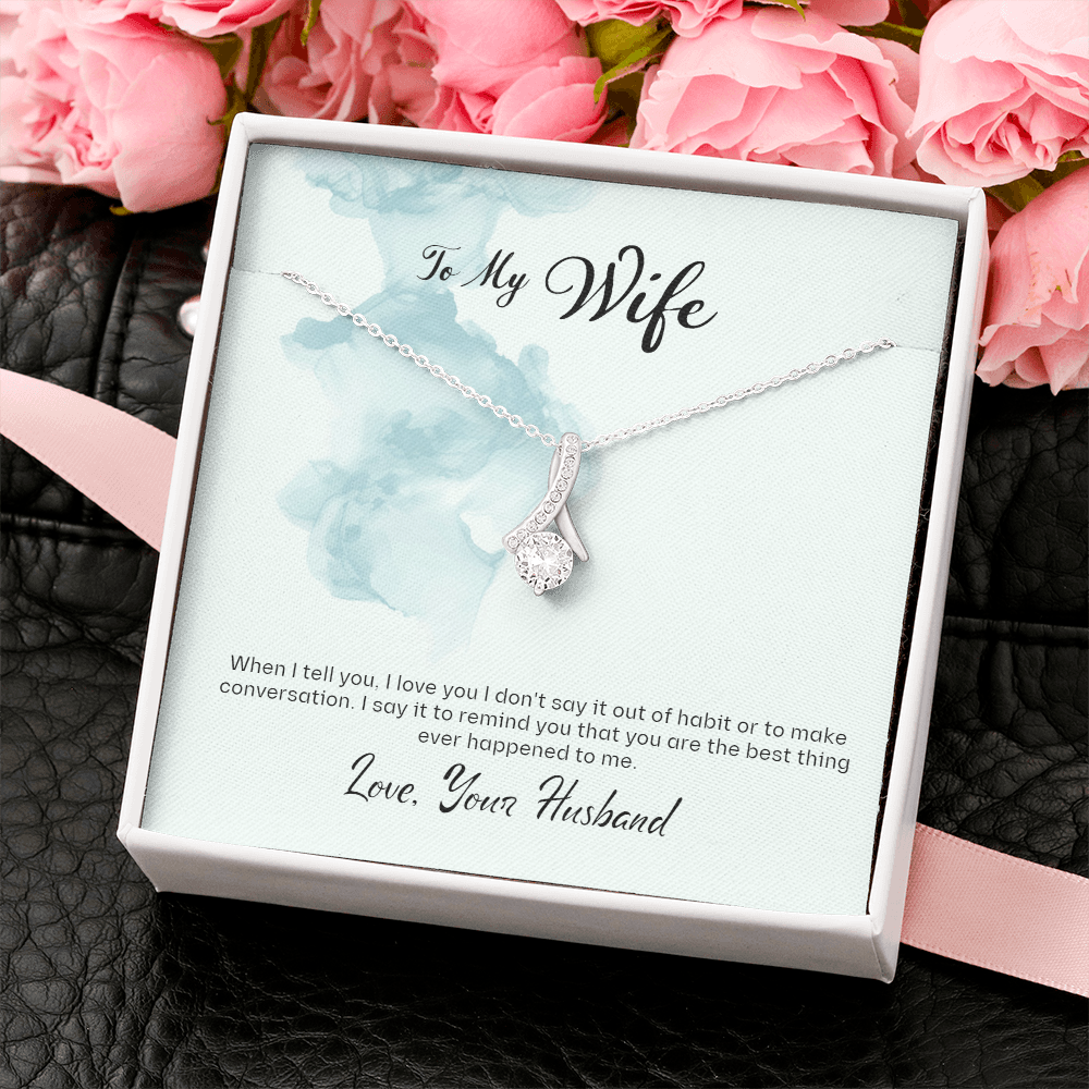 Wife Gift Necklace, To My Loving Wife Gift Necklace, Anniversary Gift Necklace, Wife Birthday Gift Necklace. Gift Necklace From Husband