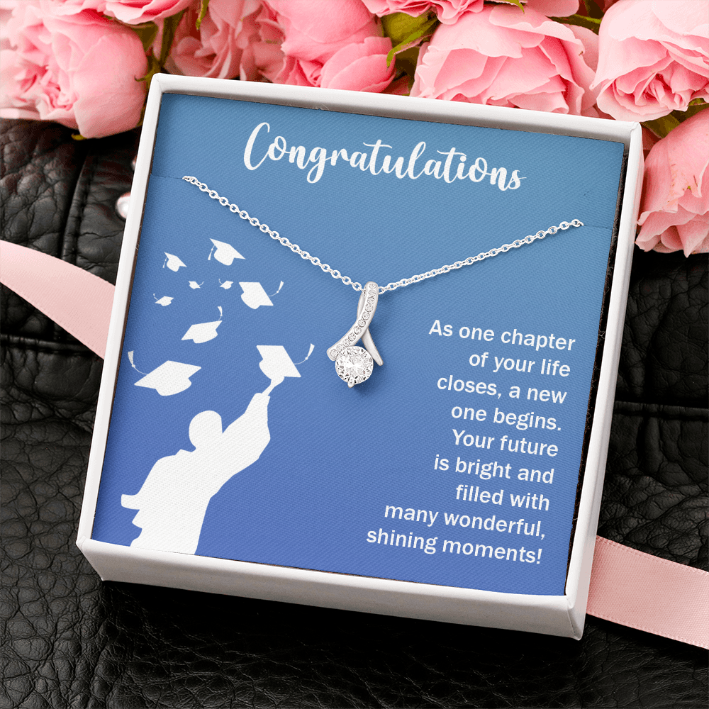 Congratulations For Graduation, Daughter Graduation Gift Necklace, Appreciation Gift Necklace, From Dad, Mom