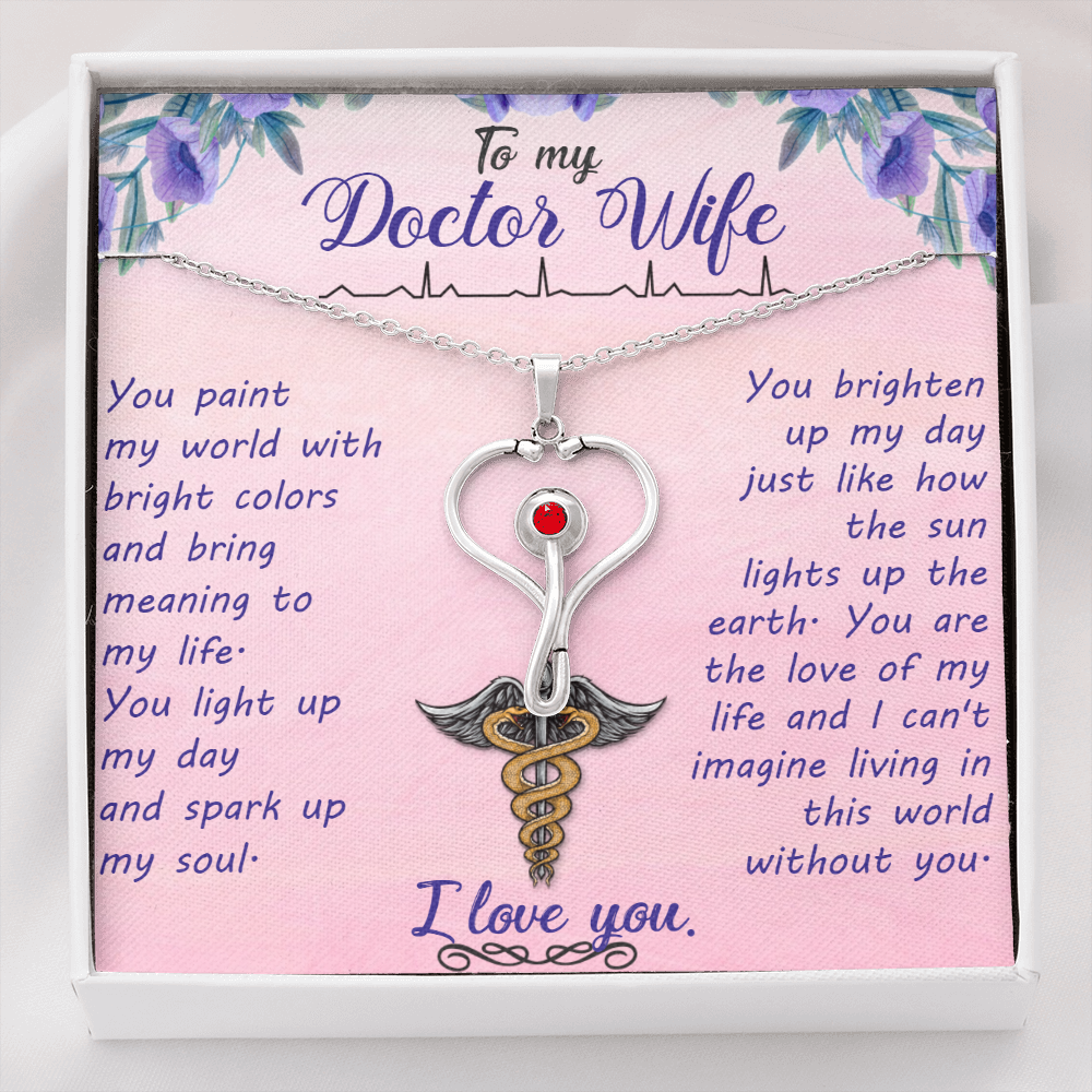 Gift Necklace For Doctor Wife, Birthday Gift Necklace For Doctor Wife, Anniversary Gift Necklace For Doctor Wife, From Husband