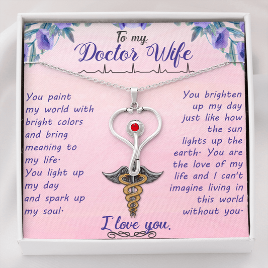 Gift Necklace For Doctor Wife, Birthday Gift Necklace For Doctor Wife, Anniversary Gift Necklace For Doctor Wife, From Husband