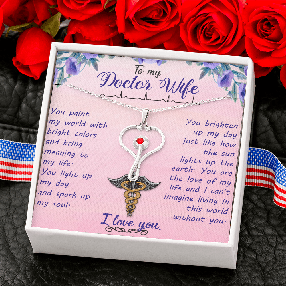 Gift Necklace For Doctor Wife, Birthday Gift Necklace For Doctor Wife, Anniversary Gift Necklace For Doctor Wife, From Husband