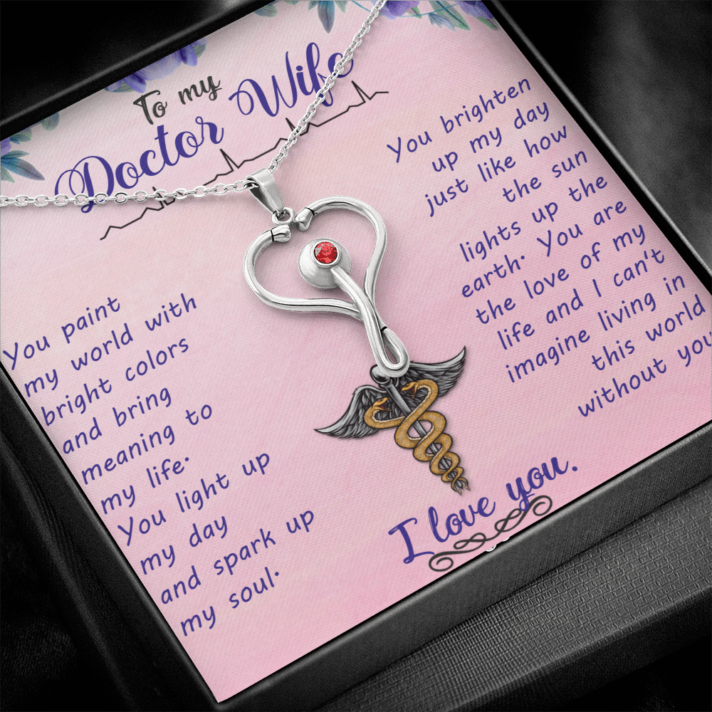 Gift Necklace For Doctor Wife, Birthday Gift Necklace For Doctor Wife, Anniversary Gift Necklace For Doctor Wife, From Husband