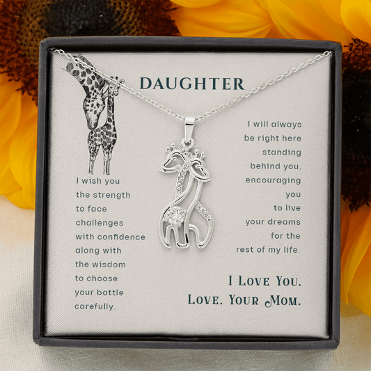 Daughter Gift necklace, Giraffe Necklace Love Necklace, Gift Necklace From Mom, Birthday Gift Necklace For Daughter, Love Necklace From Mom