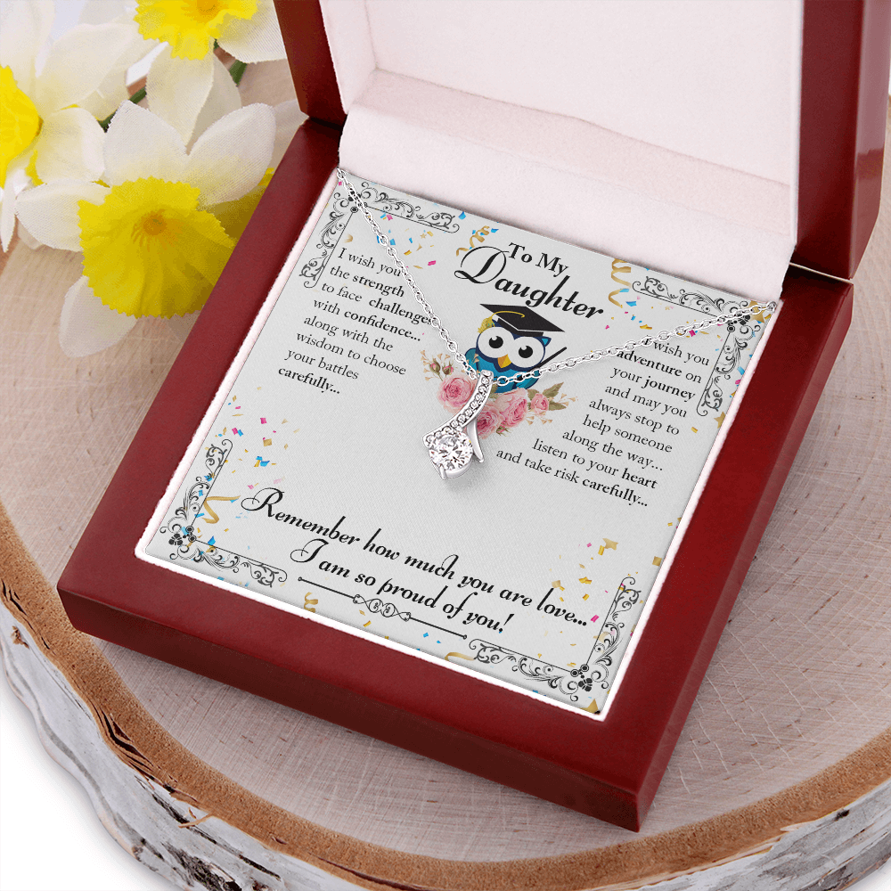 Graduation Gift Necklace For Daughter, Birthday Gift Necklace For Daughter, Daughter Appreciation Gift Necklace, From Mom, Dad