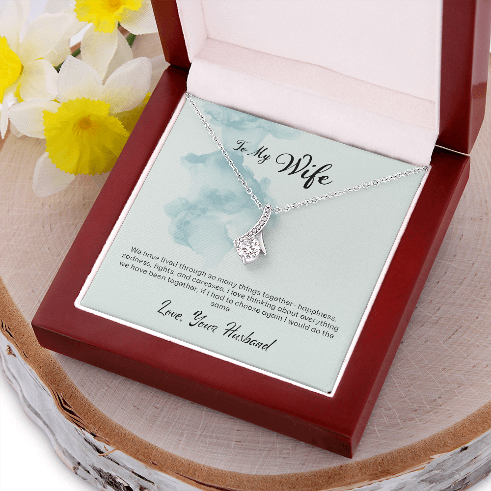 To My Wife Gift Necklace, Wife Birthday Necklace, Wife anniversary Gift Necklace, Alluring Beauty Gift Necklace From Husband