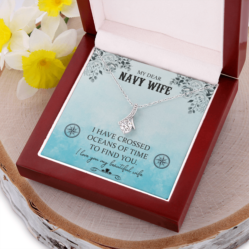 To My Navy Wife Gift Necklace, Necklace Gift For Navy Wie, Birthday gift Necklace For Navy Wife, Anniversary Gift Necklace  For Navy Wife