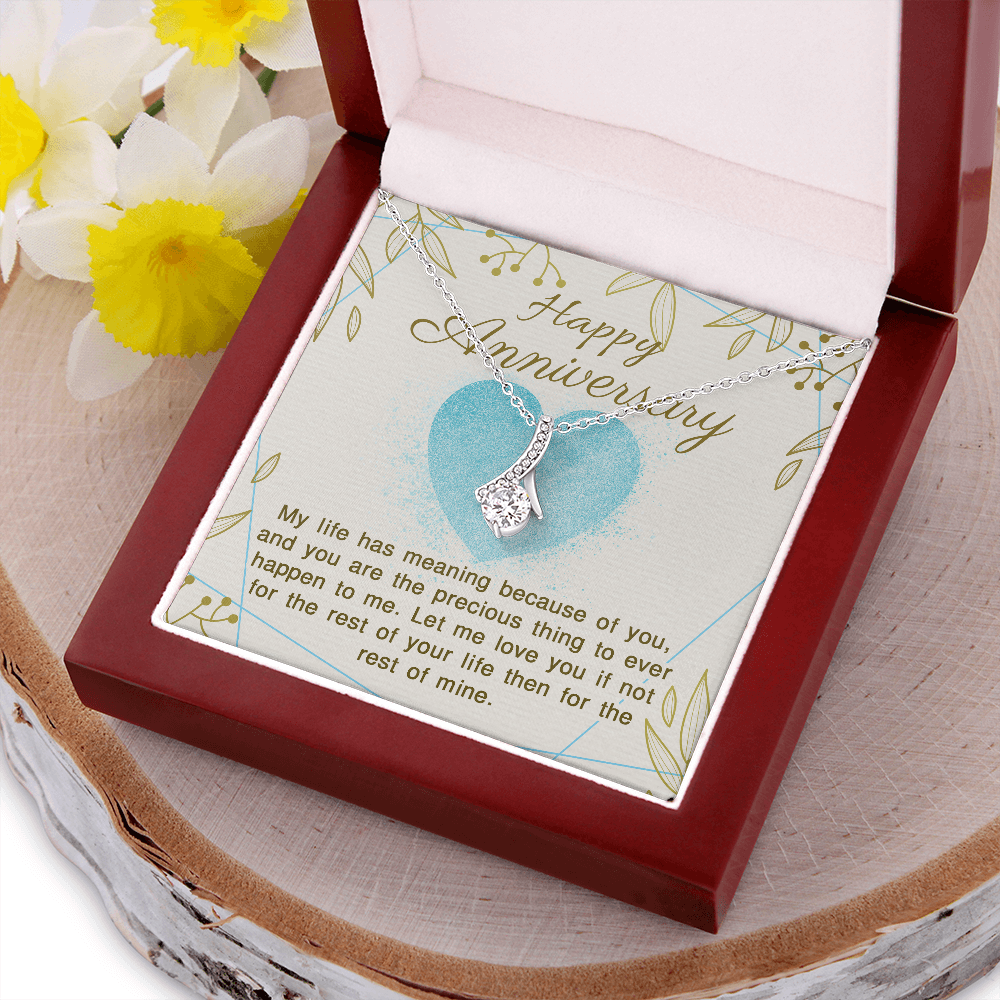 Happy Anniversary Gift Necklace, Life Is Meaning Because Of You, Wedding Anniversary Gift Necklace, Gift From Husband