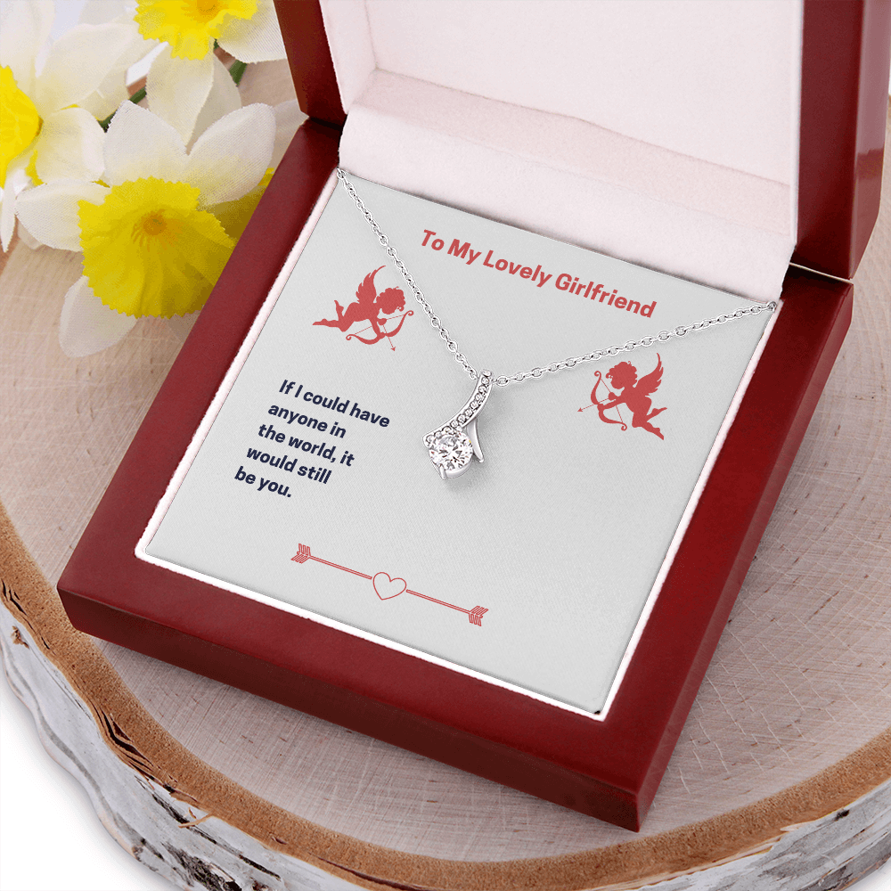 To My Lovely Girlfriend Gift Necklace, Valentines Day Gift Necklace, Birthday Gift Necklace For Girlfriend, Gift Necklace From Boyfriend