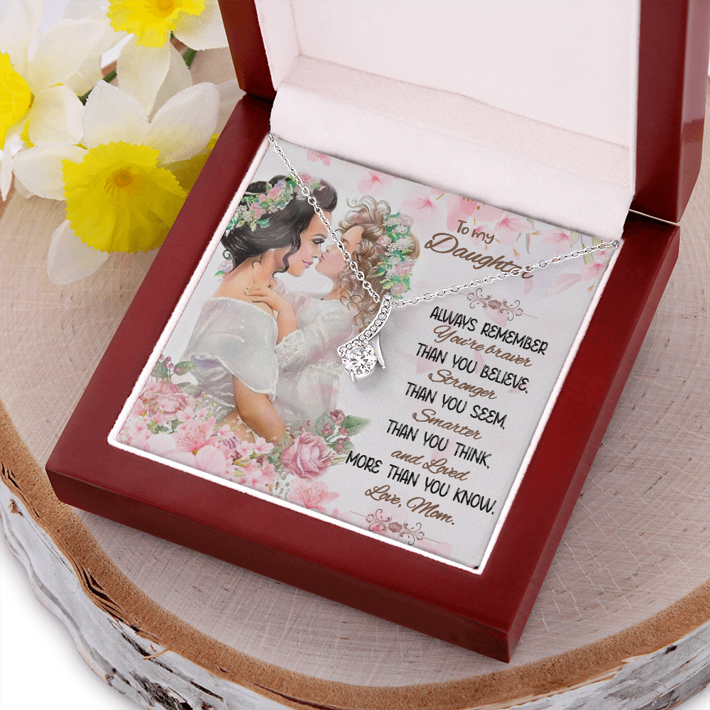 Loving Mom To Daughter Gift Necklace, Daughter Gift Necklace, Birthday Gift Necklace For Daughter, Christmas Gift Necklace From Mom To Daughter