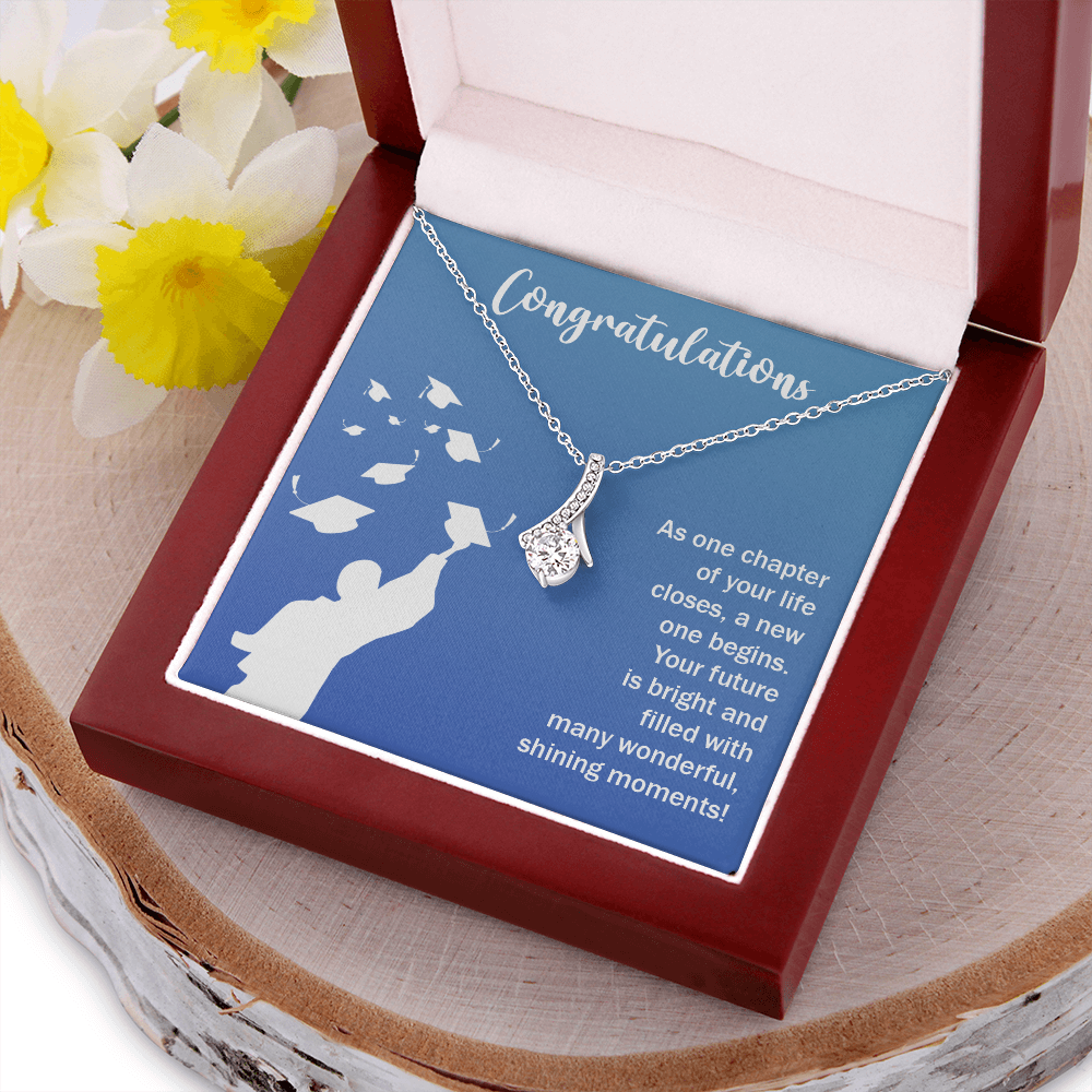 Congratulations For Graduation, Daughter Graduation Gift Necklace, Appreciation Gift Necklace, From Dad, Mom