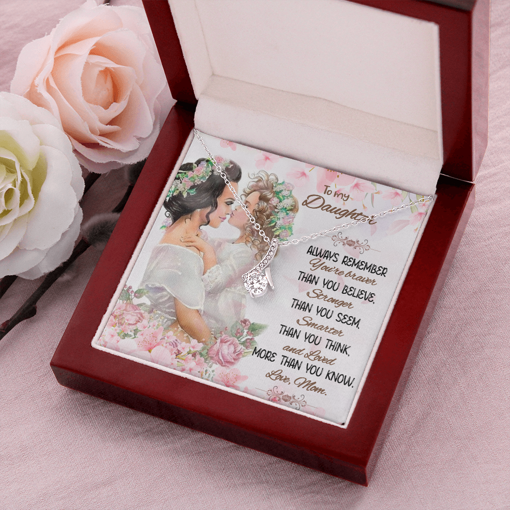 Loving Mom To Daughter Gift Necklace, Daughter Gift Necklace, Birthday Gift Necklace For Daughter, Christmas Gift Necklace From Mom To Daughter