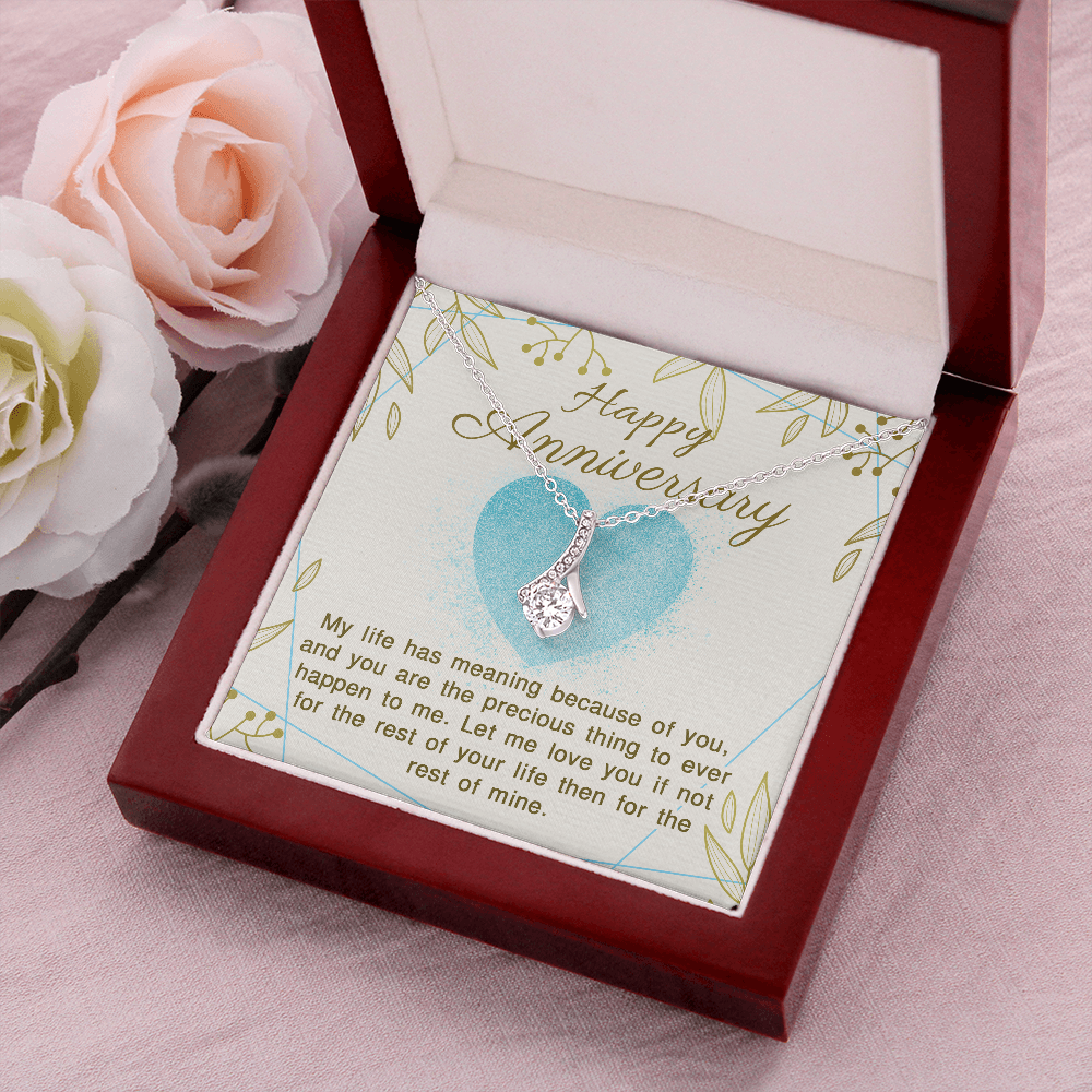 Happy Anniversary Gift Necklace, Life Is Meaning Because Of You, Wedding Anniversary Gift Necklace, Gift From Husband