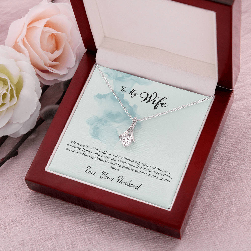 To My Wife Gift Necklace, Wife Birthday Necklace, Wife anniversary Gift Necklace, Alluring Beauty Gift Necklace From Husband