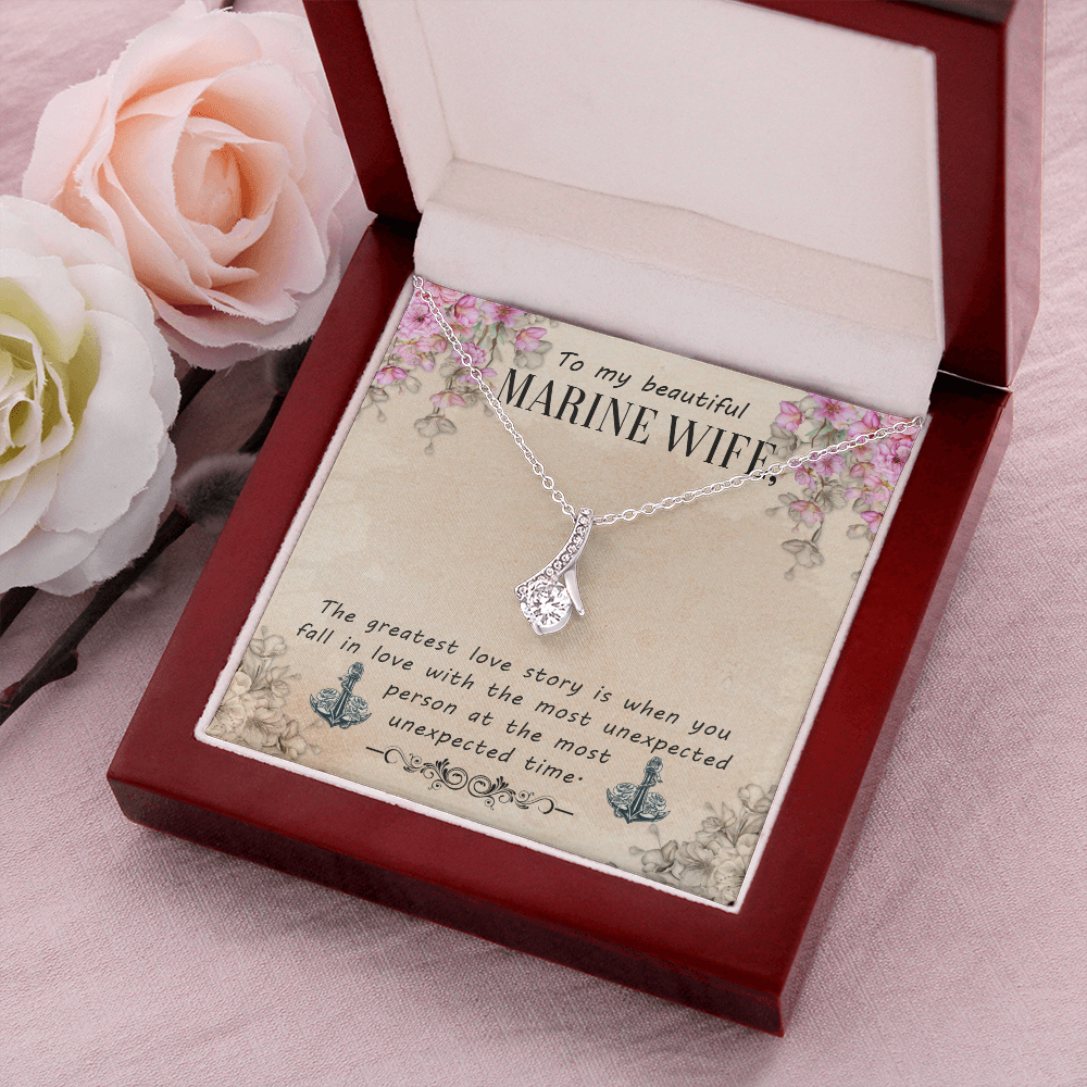Gift Necklace For Marine Wife, Birthday Gift Necklace For Marine Wife, Anniversary Gift Necklace For Marine Wife From Husband