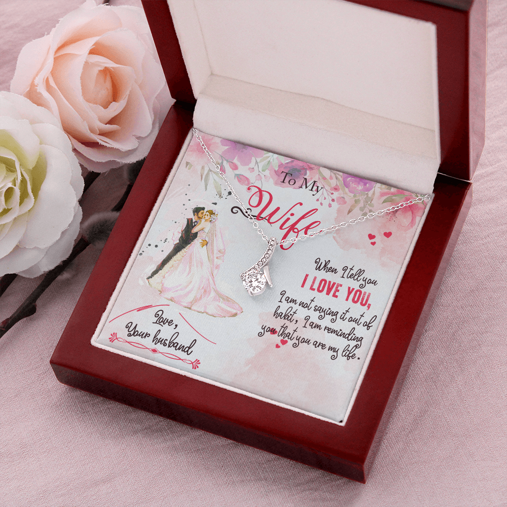 Love My Wife Gift Necklace, Wife Anniversary Gift Necklace, Wife Birthday Gift Necklace, Loving Gift From Husband To Wife