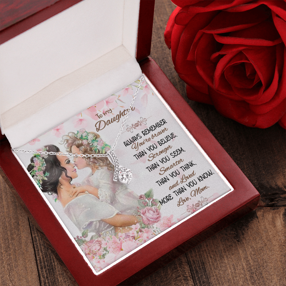 Loving Mom To Daughter Gift Necklace, Daughter Gift Necklace, Birthday Gift Necklace For Daughter, Christmas Gift Necklace From Mom To Daughter