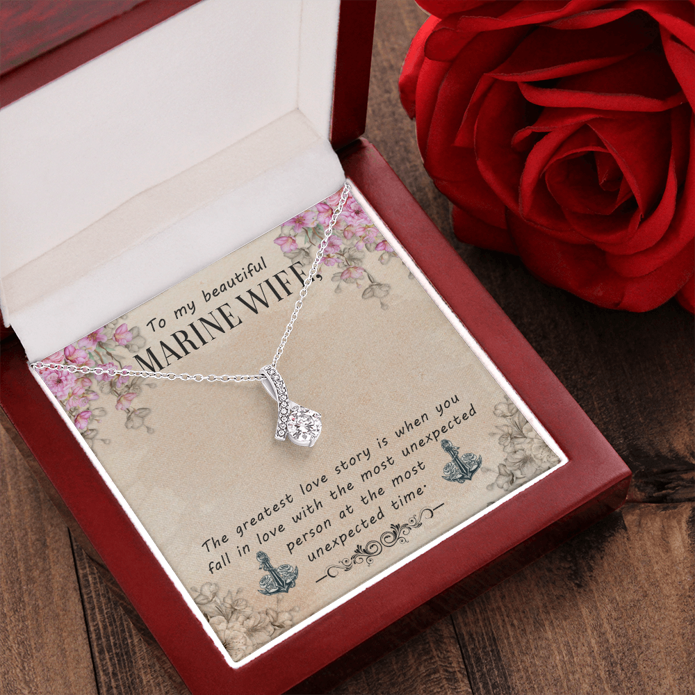 Gift Necklace For Marine Wife, Birthday Gift Necklace For Marine Wife, Anniversary Gift Necklace For Marine Wife From Husband