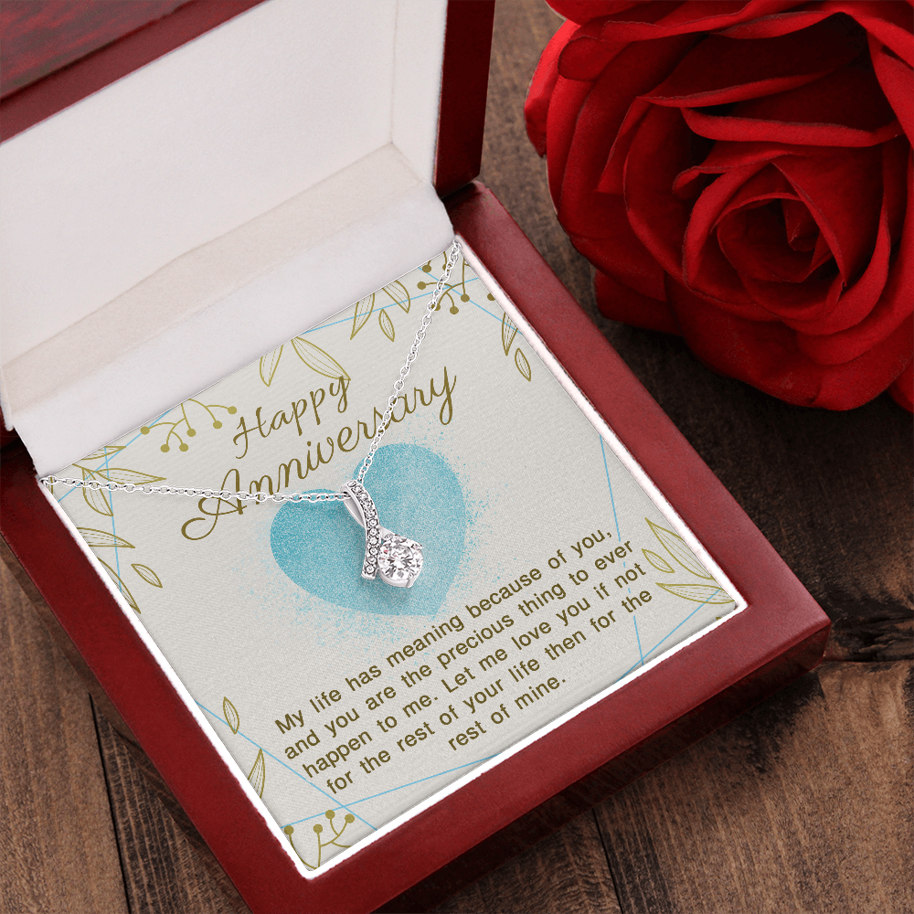 Happy Anniversary Gift Necklace, Life Is Meaning Because Of You, Wedding Anniversary Gift Necklace, Gift From Husband