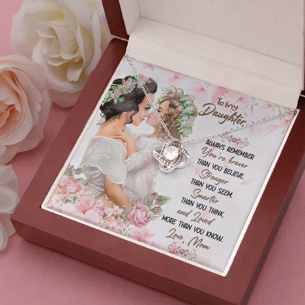 You Are Braver Than You Believe, To My Daughter Gift Necklace, Necklace For Daughter, Necklace From Mom, Birthday Gift Necklace From Mom