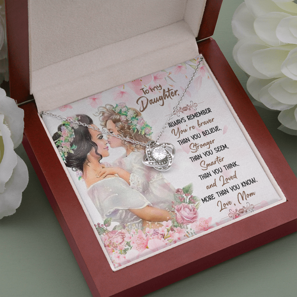 You Are Braver Than You Believe, To My Daughter Gift Necklace, Necklace For Daughter, Necklace From Mom, Birthday Gift Necklace From Mom