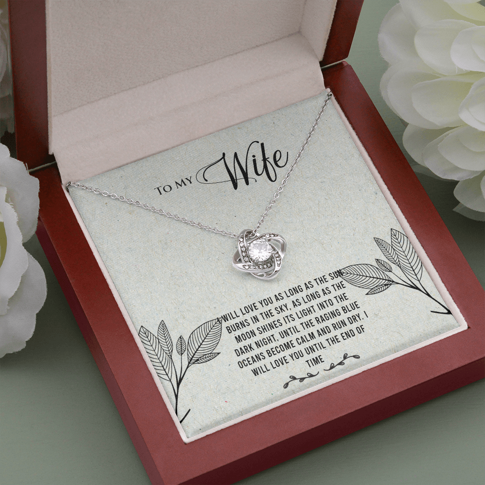 I Love My Wife, Wife Gift Necklace, Wife Birthday Gift Necklace, Wife Anniversary Gift necklace, Love Knot Gift Necklace From Husband