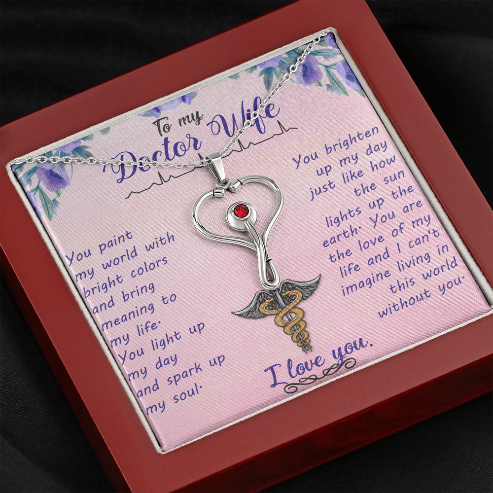 Gift Necklace For Doctor Wife, Birthday Gift Necklace For Doctor Wife, Anniversary Gift Necklace For Doctor Wife, From Husband