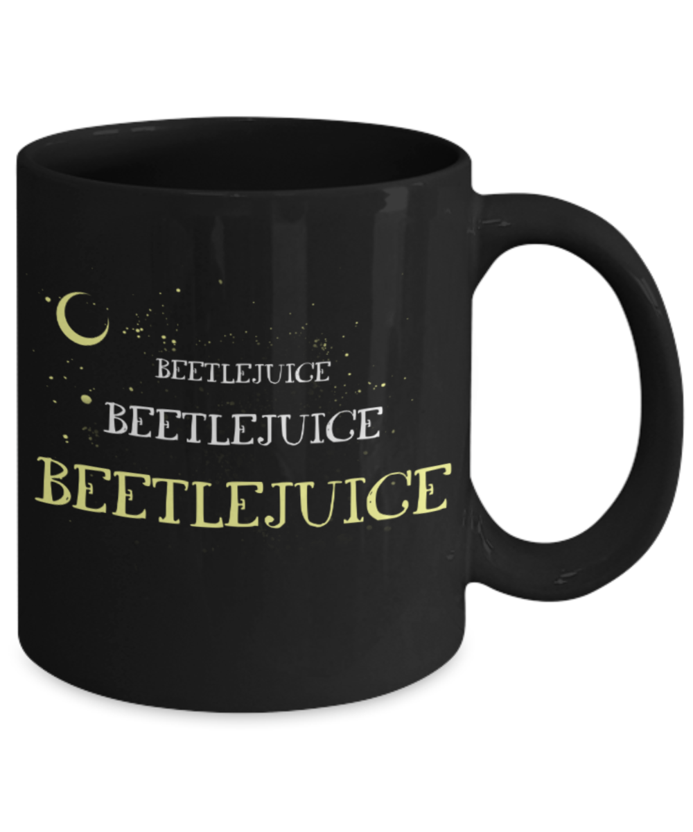 Bettlejuice - Black Coffee Mug Porcelain Tea Cup 11 oz - Great Gift