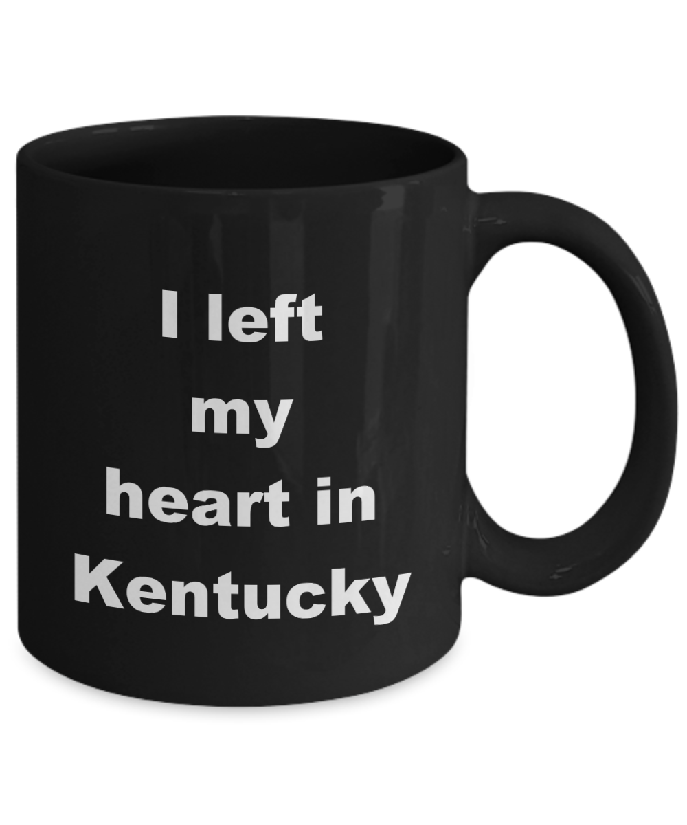 Kentucky Love Souvenir Mug- I left my heart in Kentucky -Black Coffee Mug 11 oz