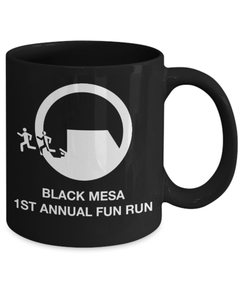 Black Mesa 1st Annual Fun Run Black Coffee Mug - Porcelain Tea Cup - 11 oz - Great Gift