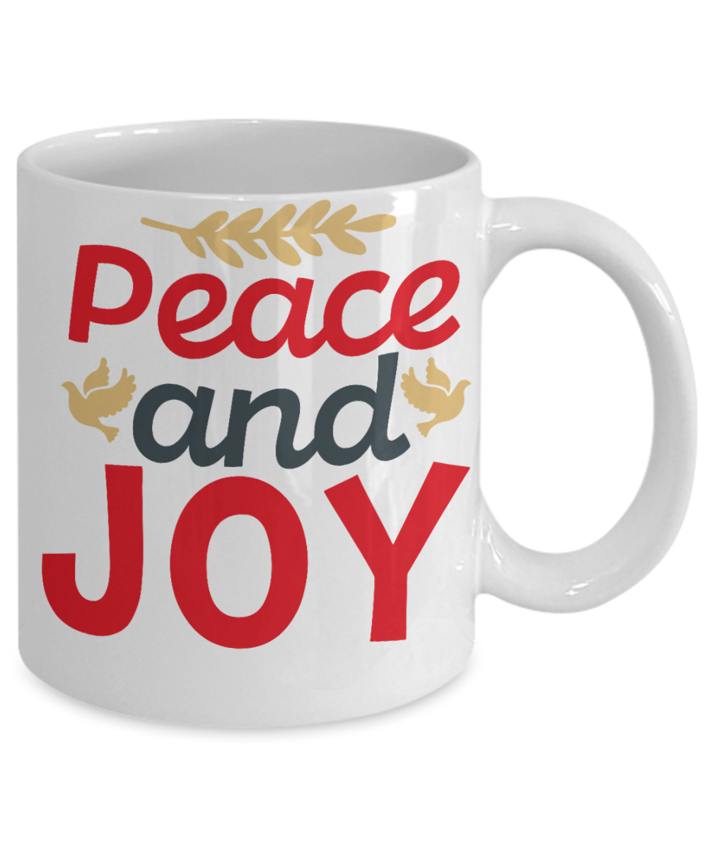 Knightmare before christmas mug - Peace and Joy - Funny Christmas Gifts Mugs, Christmas Gifts for family Ceramic Cup Black, Funny Mugs Gift Ideas 11 Oz