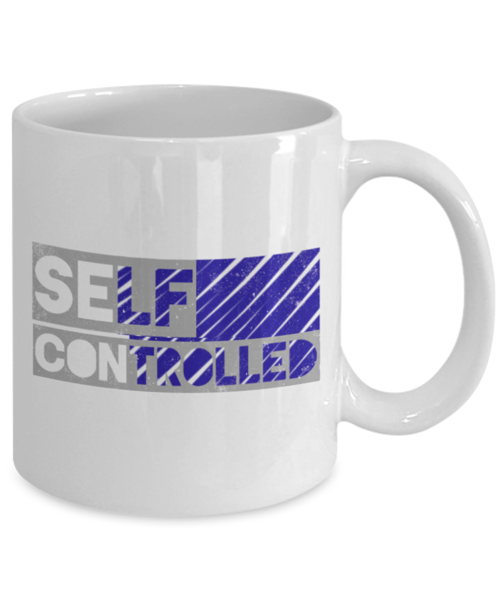 Self controlled - Funny White Porcelain Coffee 11 oz